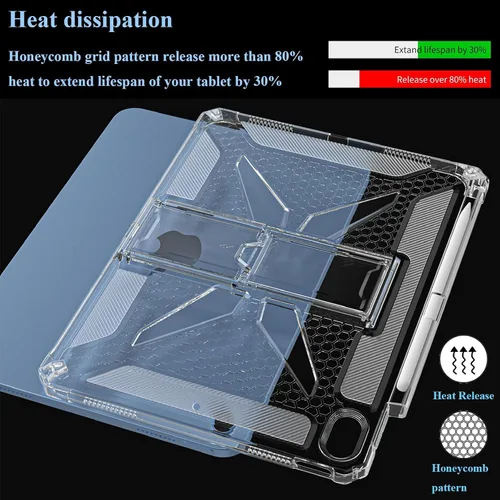 Miniatura 8 de Clear Stand Case for iPad Air 3 (Air 3rd Generation) 10.5 inch 2019 & iPad Pro 10.5 inch 2017 with Pencil Holder/Kickstand Soft TPU Back Silicone