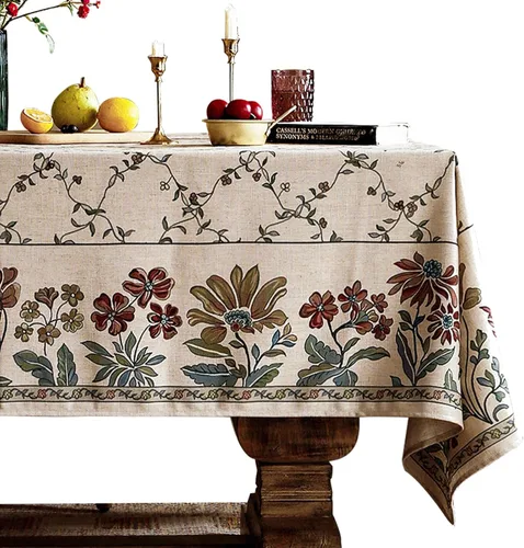 Miniatura 28 de patdrea - Mantel de lino floral, grueso, decorativo y francés para mesas rectangulares o cuadradas, para cocina y comedor, 55 x 79 pulgadas