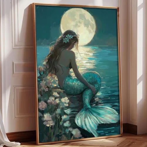 Miniatura 9 de Arte de pared de plumas abstractas, pintura de retrato de mujer, pósteres franceses vintage, pintura de mujeres victorianas, obra de arte de niña