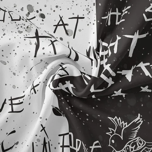 Miniatura 6 de LWZAYS Tapiz de pared de rapero, tapices Lil Peep Juice Wrld, tapiz de estrella blanco y negro para dormitorio residencia estudiantil, decoraciones