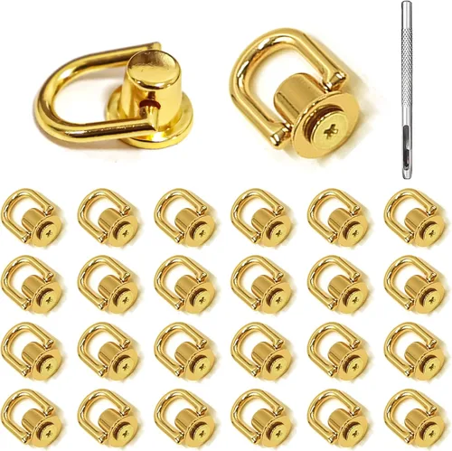 Miniatura 10 de Remaches - Anillo en D, tornillo de bola, botón de cabeza de poste de bola, anillo de metal con perforador de agujero, mochila para manualidades