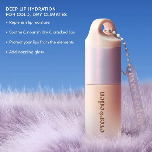 Miniatura 3 de Evereden Aceite labial hidratante súper rico: aceite de brillo labial limpio y vegano, nutritivo, calmante y brillante para climas fríos y secos