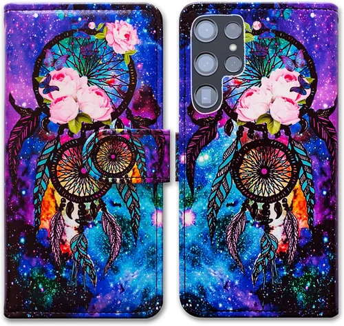 Miniatura 13 de Bcov Funda para Galaxy S22 Ultra, linda libélula de cuero con tapa para teléfono con ranura para tarjetas, soporte para Samsung Galaxy S22 Ultra 5G