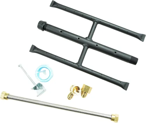 Quemador Rectángulo de Gas para Hoguera y Chimenea H-Quemador H para Quemador de Chimenea de Gas con 3 Tubos (30.48 cm) Patente Solicitada