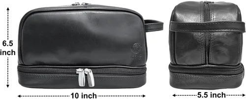 Miniatura 2 de RUSTIC TOWN Neceser de cuero – Kit impermeable para hombres y mujeres, organizador de viaje para artículos esenciales de tamaño completo, aprobado