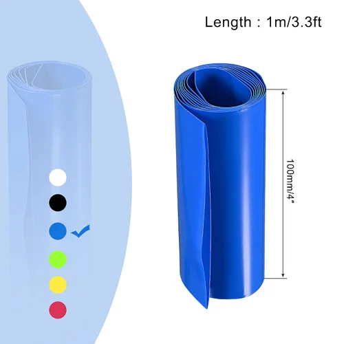 Miniatura 2 de MECCANIXITY Tubo Termorretráctil de PVC para Envolver Baterías 63mm de Diámetro 100mm Plano 1m Azul Buena Aislación para Paquete de Batería