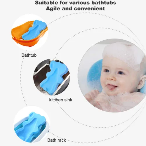 Miniatura 3 de Esponja de baño infantil suave antideslizante alfombra de baño para bebés recién nacidos sin olor (azul)