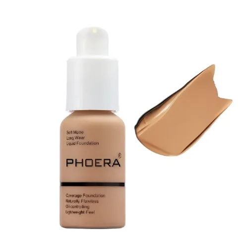 PHOERA - Base líquida mate suave impecable de 24 horas con control de aceite, corrector de maquillaje (1 unidades-105 - arena)