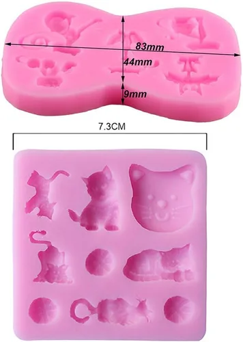 Miniatura 3 de Molde de silicona con forma de gato pequeño, molde de pasta de goma para gatito, chocolate, caramelo, magdalena, herramientas de decoración