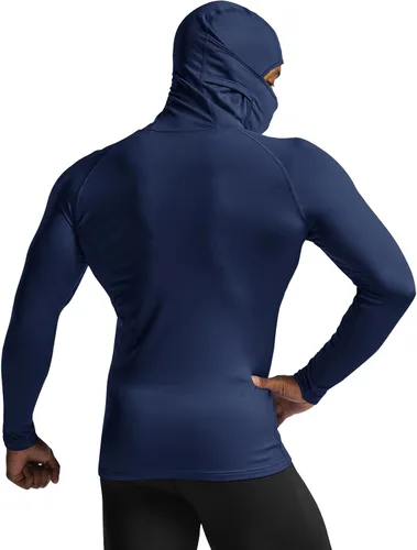 Miniatura 4 de TSLA Camisa térmica de compresión con capucha y mascarilla para hombre, de manga larga, capa base para deportes de invierno, camiseta deportiva