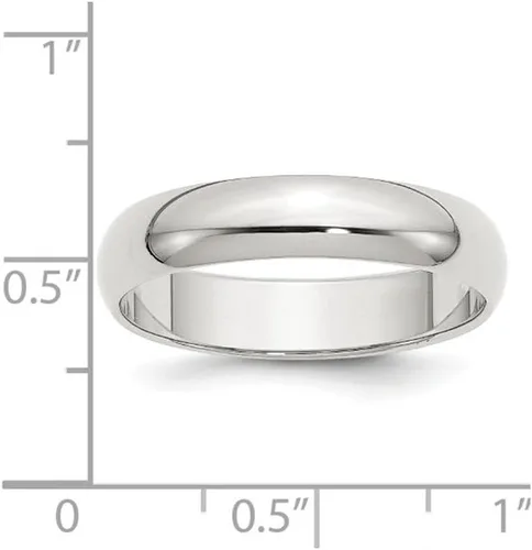 Miniatura 2 de Anillo de boda de plata de ley 925 maciza de 0.197 in con cúpula clásica