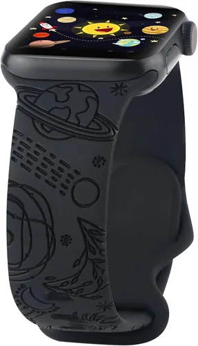 Miniatura 12 de Correa de silicona grabada compatible con Apple Watch de 1.496 pulgadas, 1.575 pulgadas, 1.614 pulgadas, bonita correa deportiva impresa con láser