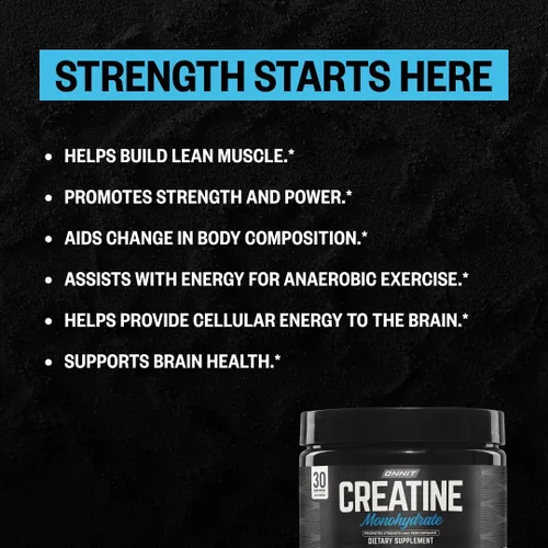 Miniatura 4 de ONNIT Polvo de monohidrato de creatina, IGEN(TM) probado sin OMG, 0.18 oz de creatina premium para fuerza muscular, potencia y masa magra, apoya