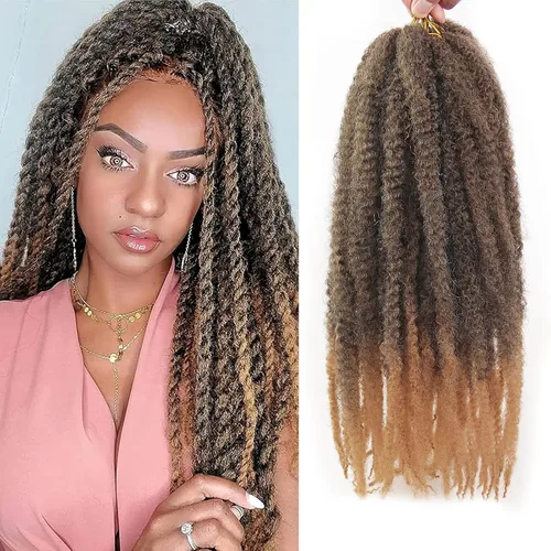 Miniatura 20 de Cabello trenzado Marley Twist de 18 pulgadas, extensiones sintéticas suaves, esponjosas y versátiles para estilos de aspecto natural, perfecto