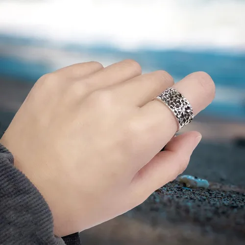 Miniatura 187 de Anillo de plata de ley 925, minimalista, ajustable, hecho a mano, para mujeres y niñas