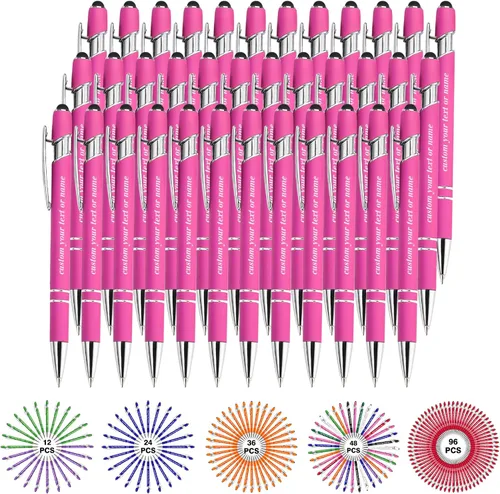 Miniatura 21 de Bolígrafos personalizados con nombre a granel, juego de bolígrafos personalizados, lápiz capacitivo grabado, logotipo, texto, regalo para negocios