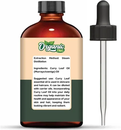 Miniatura 2 de Organic Zing Aceite de hoja de curry de grado cosmético (4.0 fl oz / 3.99 fl oz) con cuentagotas – Aceite botánico para el cuidado de la piel