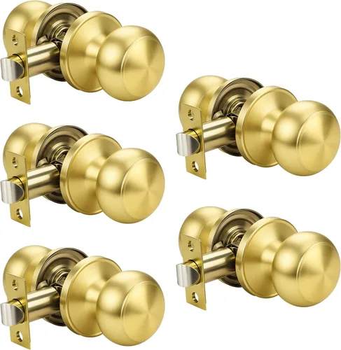 Miniatura 44 de Manija de puerta de acero macizo con diseño de bola antigua, para puerta de trastero, dormitorio, baño 609 Negro
