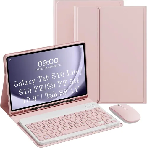 Miniatura 14 de Funda de teclado para Samsung Galaxy Tab S6 Lite de 10.4 pulgadas 2024, Galaxy Tab S6 Lite funda para tablet con ranura para bolígrafo, funda