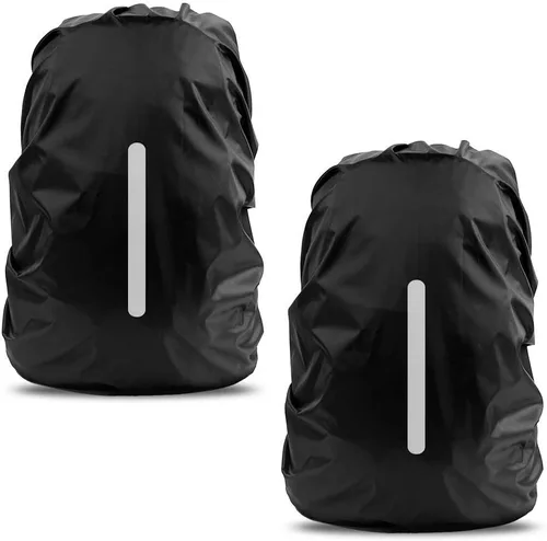 Miniatura 22 de LAMA Paquete de 2 fundas impermeables para mochila, protector reflectante a prueba de lluvia para antipolvo y antirrobo, tamaño M