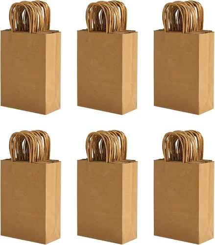 Miniatura 18 de RACETOP Bolsas de Papel Marrón Grandes con Asas al Por Mayor 100 Piezas 16x6x12 Pulgadas Bolsas de Regalo al Por Mayor, Bolsas de Papel Kraft Marrón