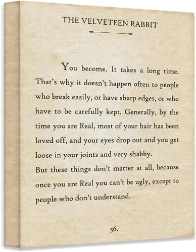 Miniatura 9 de The Velveteen Rabbit - You Become - Impresión de páginas de citas literarias sin marco de 11 x 14 pulgadas, gran póster de regalo con cita