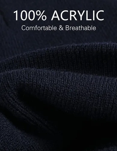 Miniatura 3 de Gorro de invierno de punto acrílico para hombres y mujeres suave cálido unisex con puños
