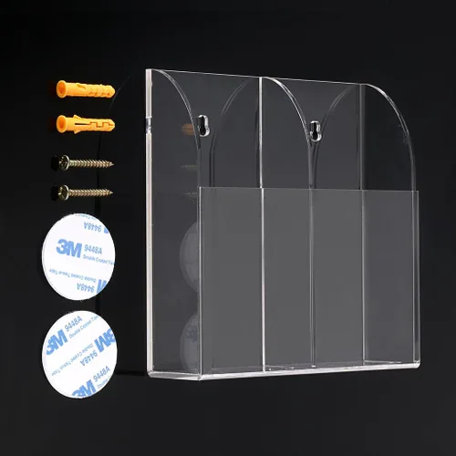 Miniatura 2 de Hipiwe Soporte para control remoto de montaje en pared, organizador de medios de acrílico transparente, caja de almacenamiento, mesa de centro
