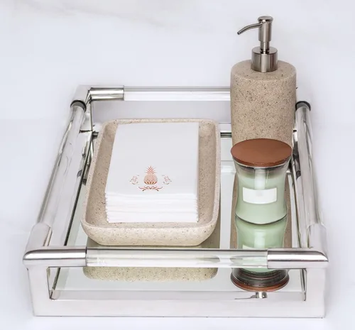 Miniatura 7 de Servilletas de papel Airlaid con estampado de piña de oro rosa, 1/6 pliegue de 12 x 17 pulgadas, toallas de mano desechables para invitados