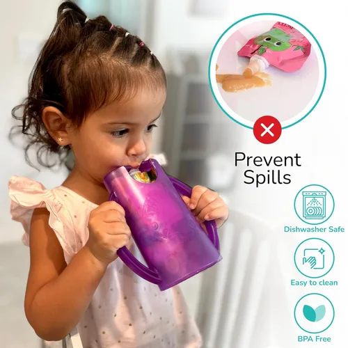 Miniatura 3 de Flipping Holder 2 en 1 para bolsas de comida y cajas de jugo para bebé (paquete de 2) - Envase seguro para alimentos sin apretar, con asas de fácil