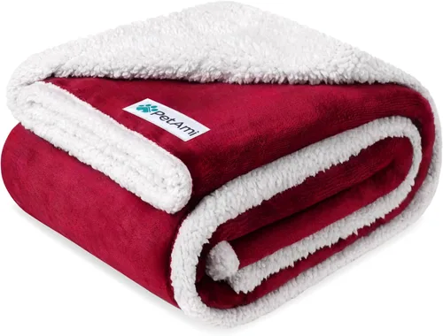 Miniatura 21 de PetAmi - Manta impermeable para perros medianos, cachorros, gatos pequeños Manta suave de forro polar Sherpa para mascotas, para sofá, sofá, funda