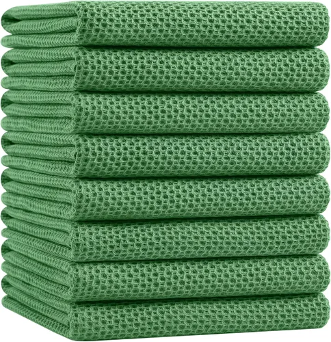 Miniatura 107 de Homaxy Paños de cocina de 100% algodón con tejido de gofre, ultra suaves, absorbentes, de secado rápido, 12 x 12 pulgadas, paquete de 6, amarillo