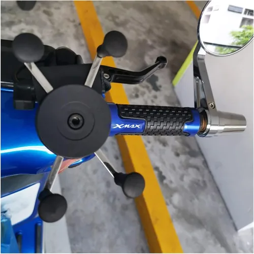 Miniatura 3 de Manillar de motocicleta para Yamaha Xmax 125 250 300 400 empuñaduras de manillar de motocicleta Agarres de aluminio cómodo y suave de goma para Azul