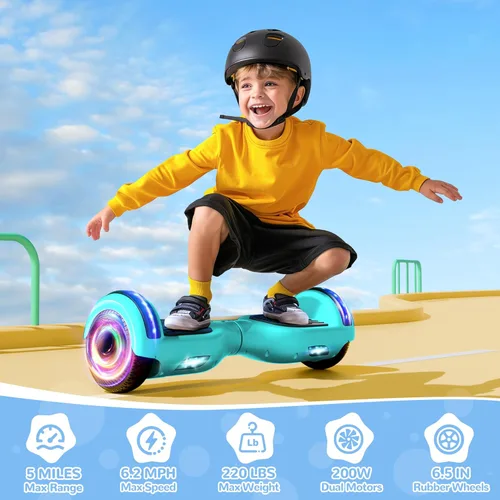 Miniatura 2 de SISIGAD Scooter, 6.5" Flash Wheels & Corlorful LED Lights, All for Girls Boys Kids Ages 6+ D-green
