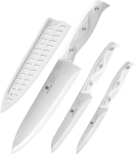 Cuchillo de chef 3 piezas, cuchillo de cocina ultra afilado, juego de cuchillos de chef de acero inoxidable de alto carbono