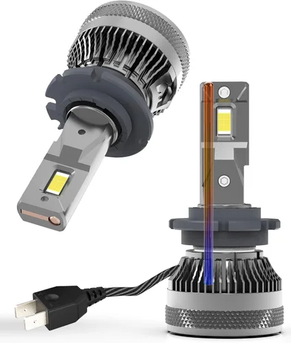 Bombillas LED D2H de 110 W, 30000 lm, súper brillantes, 12 V, 6500 K, ventilador integrado blanco frío y tubo de cobre térmicamente conductor,