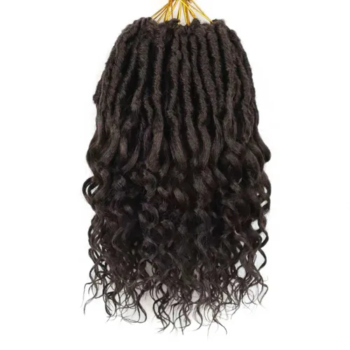 Miniatura 46 de Cabello de ganchillo para mujeres negras Goddess Locs de 14 pulgadas 8 paquetes 613 Locs falsos suaves preenganchados trenzas de ganchillo cabello