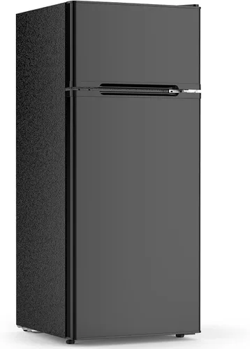 COWSAR - Refrigerador compacto de 4.5 pies cúbicos para dormitorio con congelador, refrigerador de 2 puertas con 2 estantes removibles, termostato
