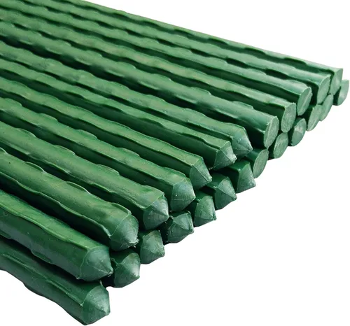 Arlai Estacas de jardín de 45cm/1.48 pies, estacas de acero recubiertas de plástico resistentes para tomates, paquete de 25 unidades