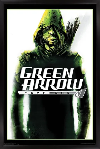 Miniatura 8 de Trends International DC Comics - Póster de pared con diseño de flecha verde, año uno, 14.725 x 22.375 pulgadas, versión enmarcada de madera