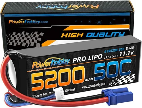 PowerHobby 3S 11.1V 5200mAh 50C Lipo Batería con EC5 Plug 3-Cell Fits Vaterra ECX ProBoat Zelos 36" Veles 29" UL-19 30" Losi Super Baja Rey LST