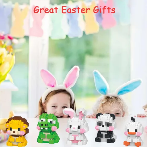 Miniatura 3 de Bloques de Construcción de Pascua Compatibles con Lego Pascua Cocodrilo Micro Bloques Apilables Nuevos Juguetes Caja de Regalo de Vacaciones Regalos