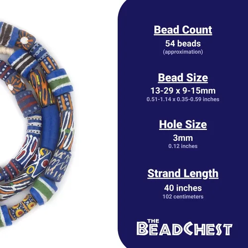 Miniatura 4 de TheBeadChest Blue Medley Krobo Beads