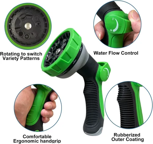 Miniatura 5 de Manguera de jardín de 150 pies x 5/8 pulgadas, manguera de agua resistente, flexible y ligera, explosión de 600 psi, manguera de goma híbrida sin