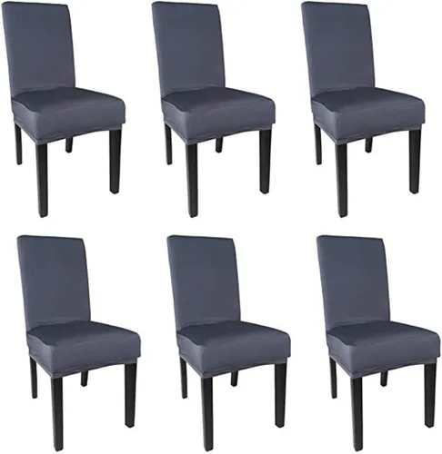 Miniatura 17 de Funda protectora de tela de elastano elástica extraíble y lavable para silla de comedor (color aguamarina, 6)