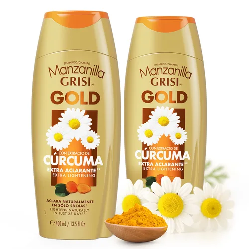 Grisi Manzanilla Gold Champú extra aclarante con extracto de manzanilla y cúrcuma para un cabello naturalmente más brillante, suave y luminoso |
