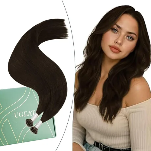 Miniatura 68 de Ugeat - Extensiones de cabello humano con microanillo, 14 pulgadas, extensiones de cabello Remy con microcuentas de 1 gm/hebra, 50 gms, extensiones