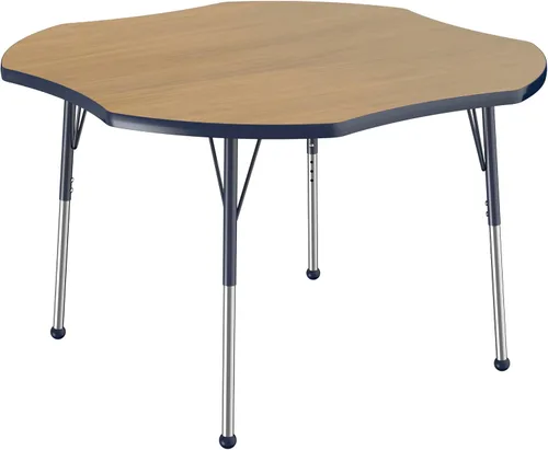 Miniatura 140 de FDP Clover Mesa de Actividades Escolar y de Oficina (48 x 48 pulgadas), patas estándar con deslizadores giratorios para entornos de asientos