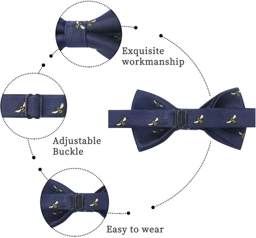 Miniatura 3 de HISDERN Corbatas de lazo para niños preatadas, pajaritas ajustables para niños, con clip, divertidos corbatines estampados para bodas y fiestas