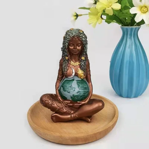 Miniatura 7 de Goddness - Molde de silicona para velas de la Madre Tierra, molde de silicona para velas Gaia 3D, molde de arcilla de silicona decorado de resina